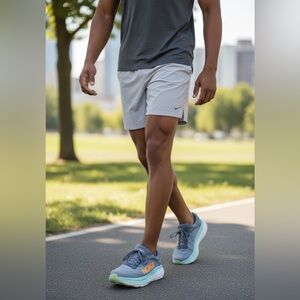 Hoka Bondi 8 Men’s Running Shoes in Blue and Orange colorway. Size 102E